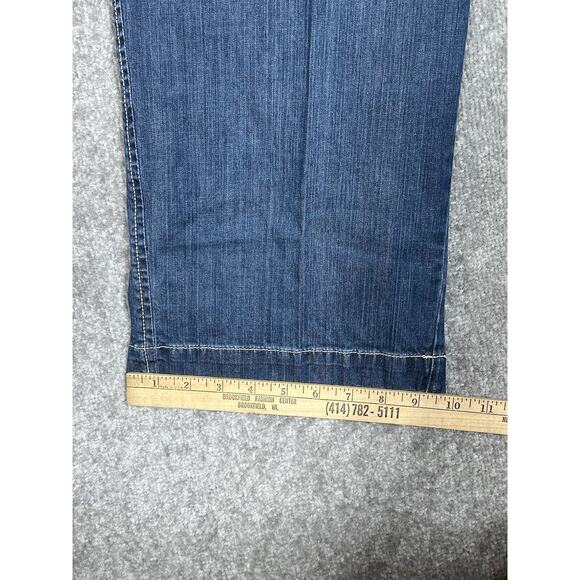 Eddie Bauer Capri Jeans Womens Size 14 Blue Denim Trouser Style Pockets Stretch - Picture 7 of 7